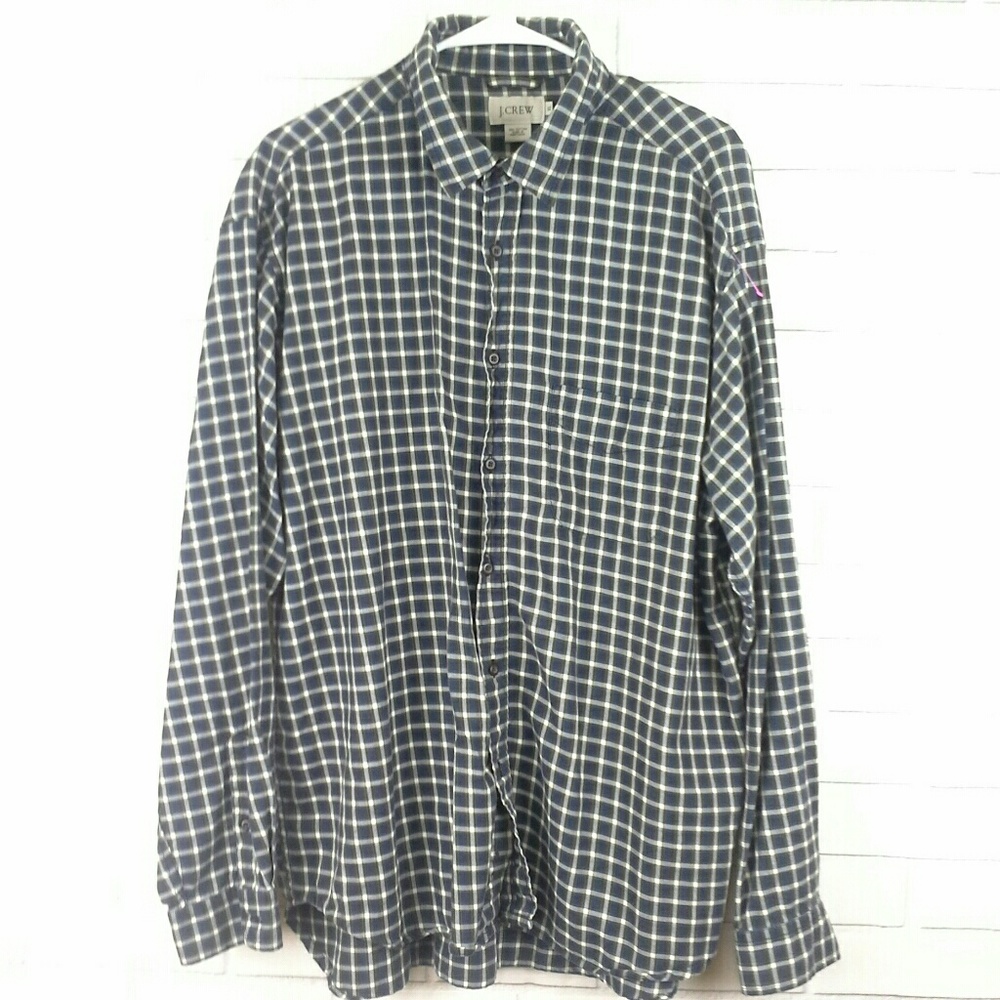 J.Crew Mens Long Sleeve Button Front Shirt Size XL